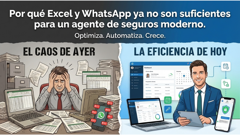 Por qué Excel y WhatsApp ya no son suficientes para un agente de seguros moderno